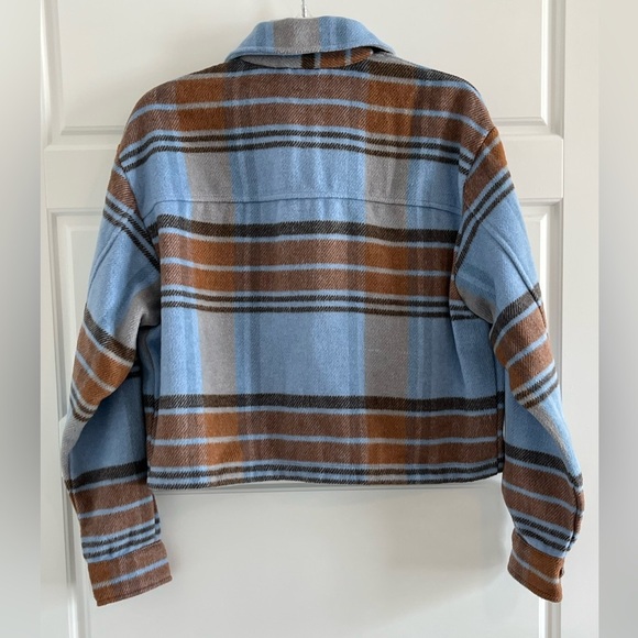 For the REPUBLIC Women's Cropped Plaid Thick Flannel Jacket Shacket Size M New - Picture 6 of 15